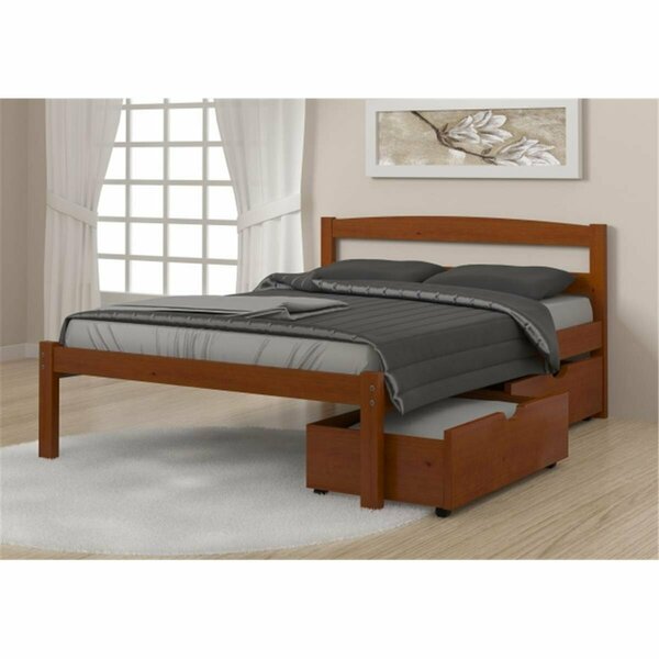 Pivot Direct Full Size Econo Bed with Dual Under Bed Drawers in Light Espresso PD_575FE_505E